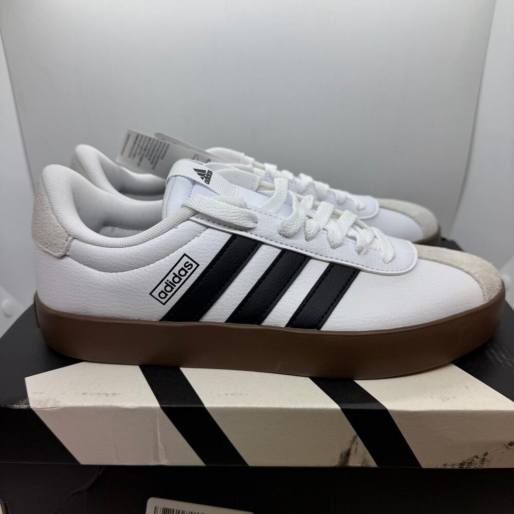 Adidas VL Court 3.0 Athletic Running Shoes Women’s Size 7.5 White Black ID8797